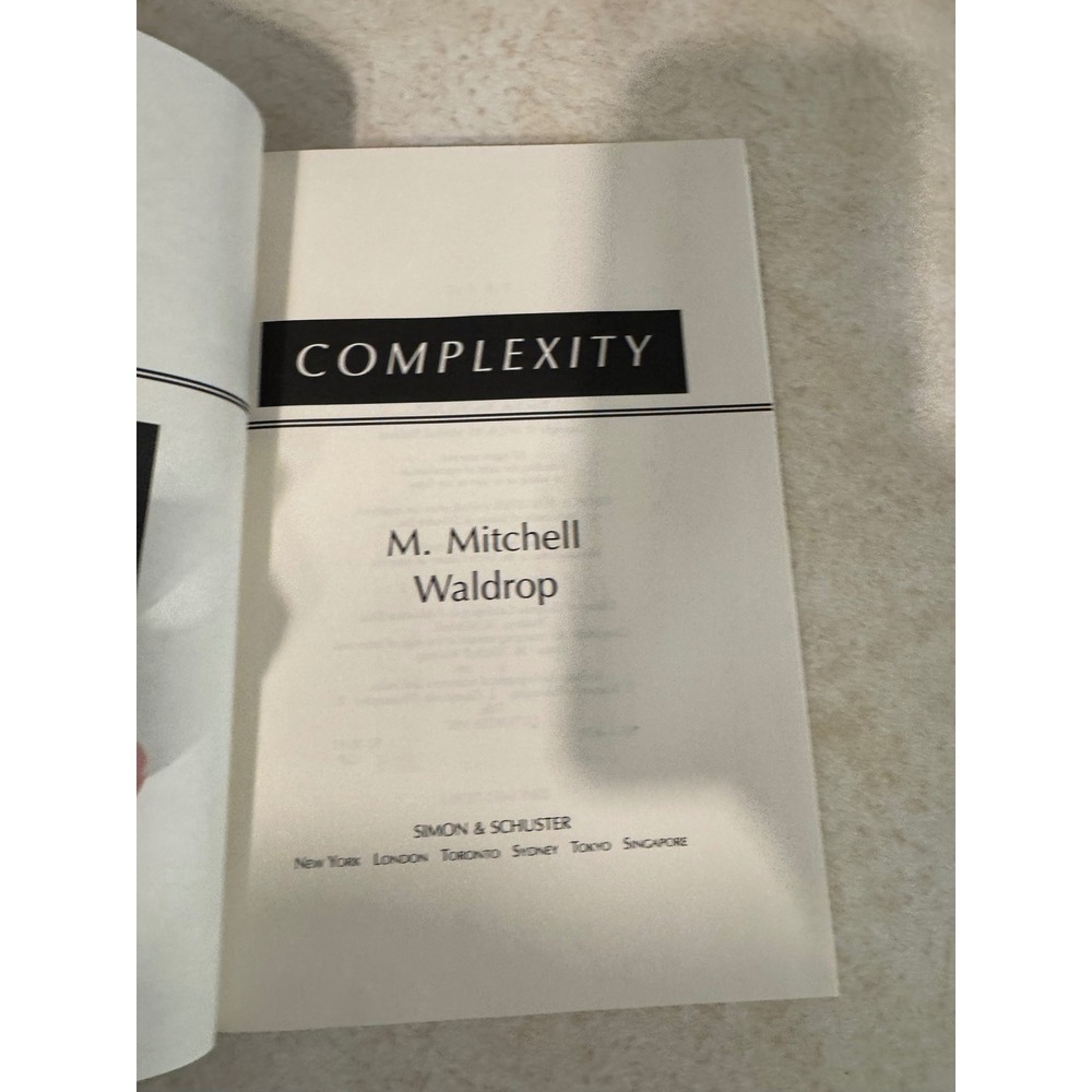 Complexity M Mitchell Waldrop 1992 Hardcover First Edition Simon & Schuster